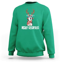Christmas Sweatshirt Merry Kissmyasss Husky Reindeer Dog Lover - Wonder Print Shop