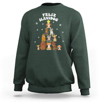 Feliz Navidog Dog Christmas Tree Sweatshirt - Wonder Print Shop