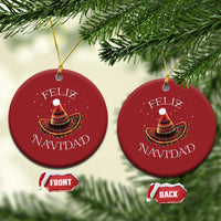 Mexico Xmas Christmas Ornament Feliz Navidad Santa Hat Sombrero - Wonder Print Shop