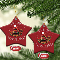 Mexico Xmas Christmas Ornament Feliz Navidad Santa Hat Sombrero - Wonder Print Shop