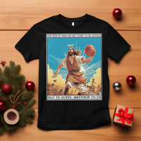 Christmas T Shirt Jesus Baseketball Player Crossing Up Christian Funny Xmas - Wonder Print Shop