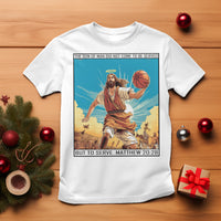 Christmas T Shirt Jesus Baseketball Player Crossing Up Christian Funny Xmas - Wonder Print Shop