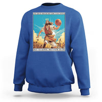 Christmas Sweatshirt Jesus Baseketball Player Crossing Up Christian Funny Xmas - Wonder Print Shop