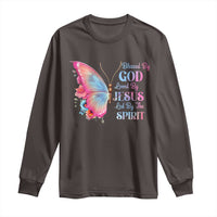 Christian Long Sleeve Shirt Blessed By God Loved By Jesus Led By The Spirit