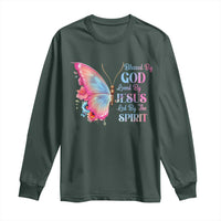 Christian Long Sleeve Shirt Blessed By God Loved By Jesus Led By The Spirit