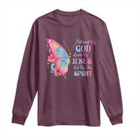 Christian Long Sleeve Shirt Blessed By God Loved By Jesus Led By The Spirit