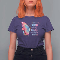 Christian T Shirt For Women Blessed By God Loved By Jesus Led By The Spirit - Wonder Print Shop