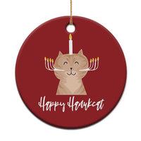 Hanukkah Cat Christmas Ornament Cat Menorah Cute Jewish Kitten Chanukah Hanukkat - Wonder Print Shop