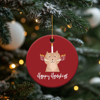 Hanukkah Cat Christmas Ornament Cat Menorah Cute Jewish Kitten Chanukah Hanukkat - Wonder Print Shop