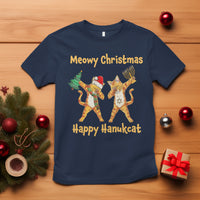 Happy Hanukcat Meowy Christmas Cat Lover Hanukkah T Shirt - Wonder Print Shop