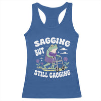 Funny Frog Meme Racerback Tank Top Sagging But Still Gagging Naughty Adult Humor