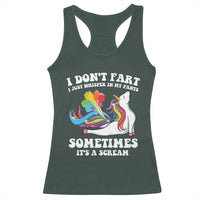 Funny I Don't Fart I Whisper In My Pants Racerback Tank Top