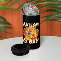 Funny Skeleton Meme 4 in 1 Can Cooler Tumbler Autistic and Gay