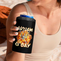 Funny Skeleton Meme 4 in 1 Can Cooler Tumbler Autistic and Gay
