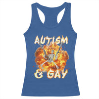 Funny Skeleton Meme Racerback Tank Top Autistic and Gay