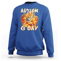 Funny Skeleton Meme Sweatshirt Autistic and Gay