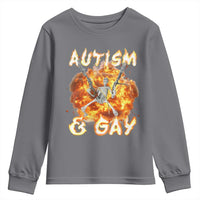 Funny Skeleton Meme Youth Sweatshirt Autistic and Gay