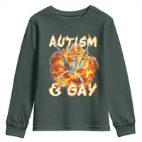 Funny Skeleton Meme Youth Sweatshirt Autistic and Gay