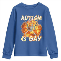 Funny Skeleton Meme Youth Sweatshirt Autistic and Gay
