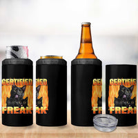 Funny Cat Meme 4 in 1 Can Cooler Tumbler Certified Freak