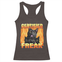 Funny Cat Meme Racerback Tank Top Certified Freak