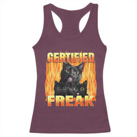 Funny Cat Meme Racerback Tank Top Certified Freak