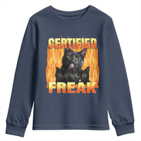 Funny Cat Meme Youth Sweatshirt Certified Freak