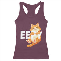 Funny Cat Meme Racerback Tank Top Eepy Cat Silly Sleepy Cat