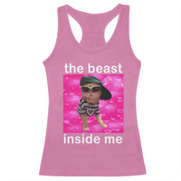 Funny Cat Meme Racerback Tank Top The Beast Inside Me
