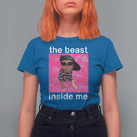 Funny Cat Meme T Shirt For Women The Beast Inside Me