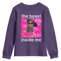 Funny Cat Meme Youth Sweatshirt The Beast Inside Me