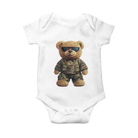 Camo Hip Hop Teddy Bear Baby Onesie Camouflage Gangsta Streetwear