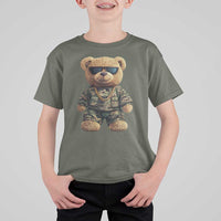 Camo Hip Hop Teddy Bear T Shirt For Kid Camouflage Gangsta Streetwear