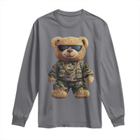 Camo Hip Hop Teddy Bear Long Sleeve Shirt Camouflage Gangsta Streetwear
