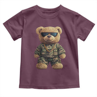 Camo Hip Hop Teddy Bear Toddler T Shirt Camouflage Gangsta Streetwear