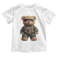 Camo Hip Hop Teddy Bear Toddler T Shirt Camouflage Gangsta Streetwear