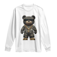 Hip Hop Teddy Bear Long Sleeve Shirt Camouflage Gangsta Streetwear