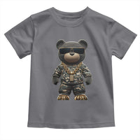 Hip Hop Teddy Bear Toddler T Shirt Camouflage Gangsta Streetwear