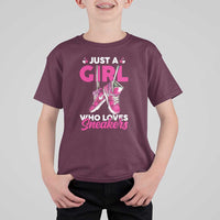 Just A Girl Who Loves Sneakers T Shirt For Kid