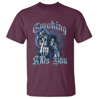 Anti Smoking T Shirt Smoking Kills You Skeleton Death - Wonder Print Shop