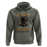 Never Underestimate An Old Man Who Smokes Cigars Hoodie - Wonder Print Shop