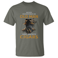 Never Underestimate An Old Man Who Smokes Cigars T Shirt - Wonder Print Shop