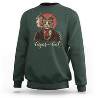 Cigar Smoker Cat Lover Cigarcat Sweatshirt - Wonder Print Shop
