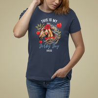 Horse Racing T Shirt For Women This Is My Derby Day Dress Girls Women - Wonder Print Shop