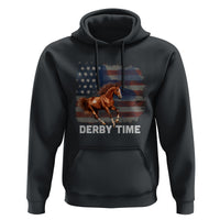 Derby Time American Flag Patriotic Horse Racing Hoodie - Wonder Print Shop