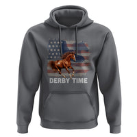 Derby Time American Flag Patriotic Horse Racing Hoodie - Wonder Print Shop