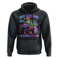 Roaring Into Kindergarten Hoodie Funny Dinosaur Monster Truck Back To School - Wonder Print Shop
