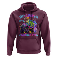 Roaring Into Kindergarten Hoodie Funny Dinosaur Monster Truck Back To School - Wonder Print Shop