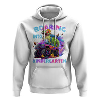 Roaring Into Kindergarten Hoodie Funny Dinosaur Monster Truck Back To School - Wonder Print Shop