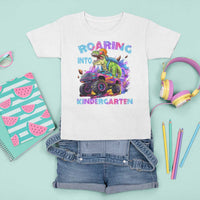 Roaring Into Kindergarten T Shirt For Kid Funny Dinosaur Monster Truck Back To School - Wonder Print Shop